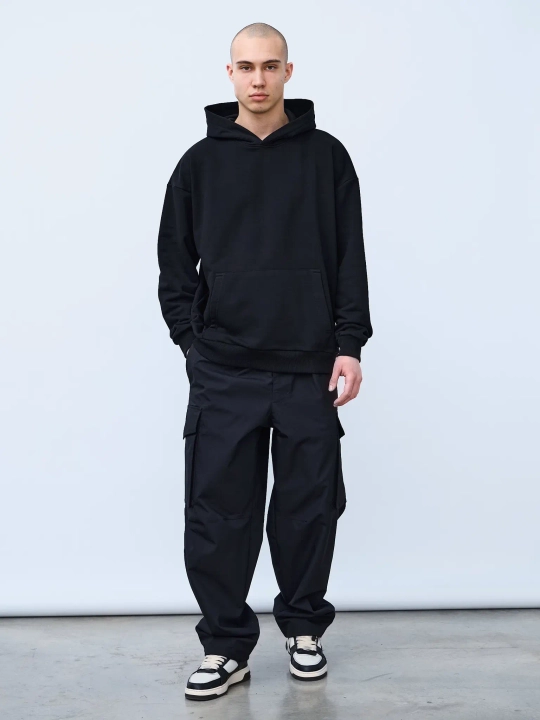 Худи оверсайз без начеса (черный)