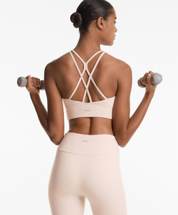 Oysho Спортивный бюстгальтер Comfortlux со средней степенью поддержки, светлый серо-коричневый