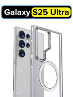 Чехол для Samsung Galaxy S25 Ultra WLONS Spirit Shield прозрачный, с MagSafe и металлической подставкой в блоке камеры