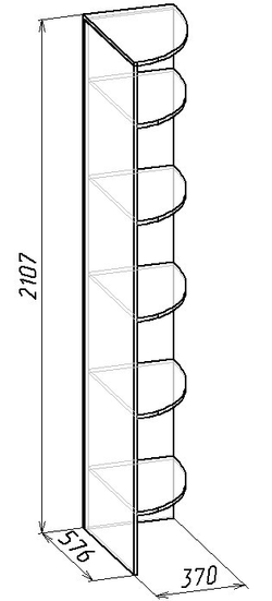 Полка угловая Sherlock 14, дуб сонома