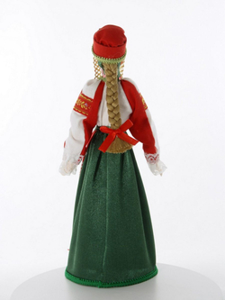 Кукла коллекционная Потешного промысла в традиционном девичьем праздничном костюме. Россия.