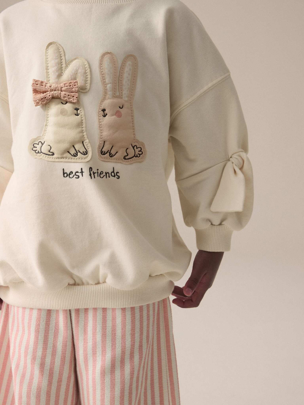 Толстовка и брюки в комплекте для девочки Next E54-938, Розовый, Молочный
