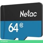 Карта памяти Netac P500 Standard 64GB + адаптер (NT02P500STN-064G-R)