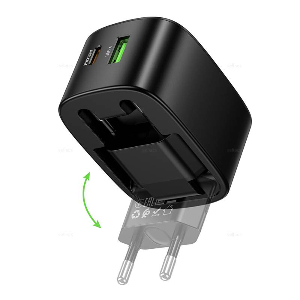 Складное зарядное устройство Hoco CS102A PD30W+QC3.0 (black)