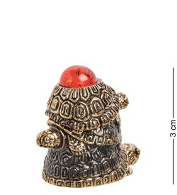 AM-2159 Наперсток «Черепаха трио» (латунь, янтарь)