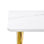 Керамический стол Woodville Селена 3 140х80х77 белый мрамор, золото