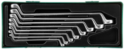 W23108SP Набор ключей гаечных накидных изогнутых 75° в ложементе, 6-22 мм, 8 предметов