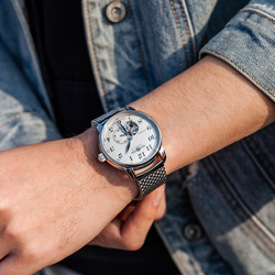 ZEPPELIN Piaget Collection Automatic Mechanical Movement Men"s Watches Watch 40 White Dial