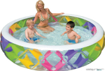 Бассейн надувной Intex 56494 Summer Joy 229х56 см / Круглый трехсекционный бассейн Летняя Радость Интекс для дачи и отдыха