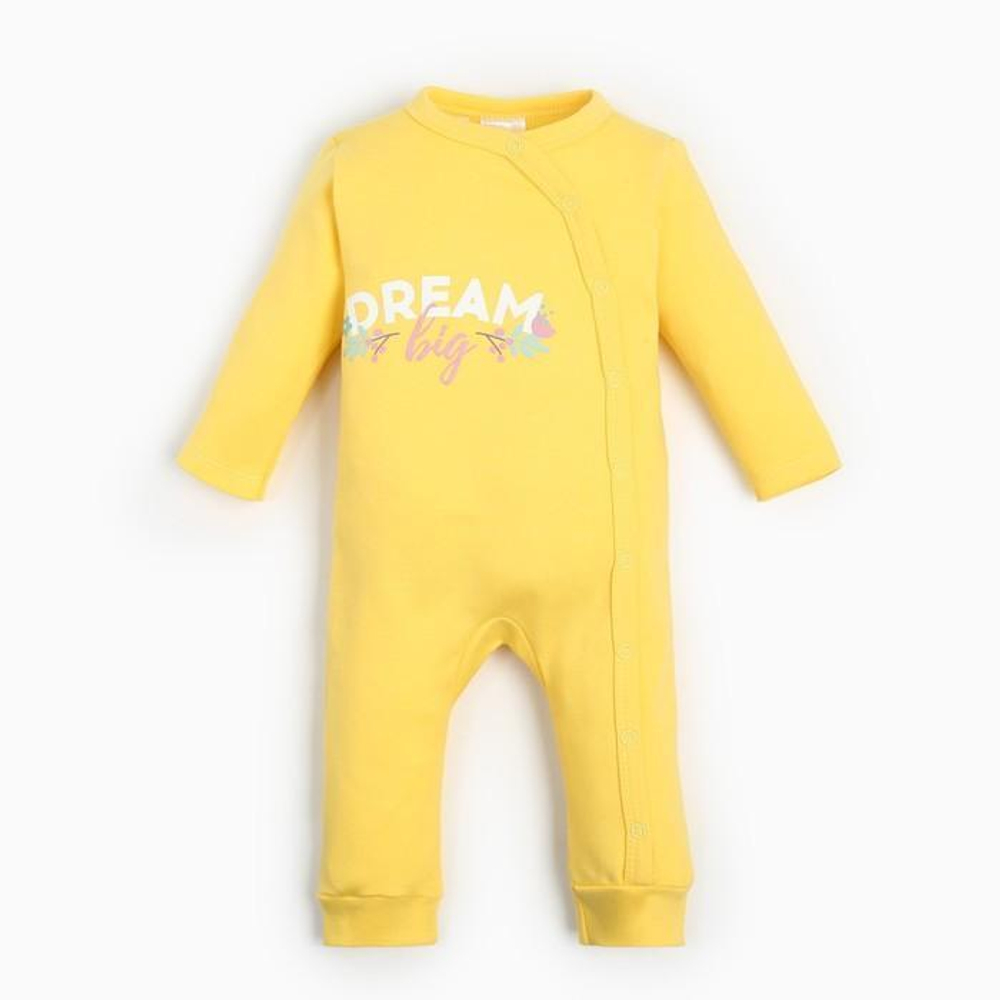 Комбинезон Flower, рост 74-80 см, жёлтый (Крошка Я)