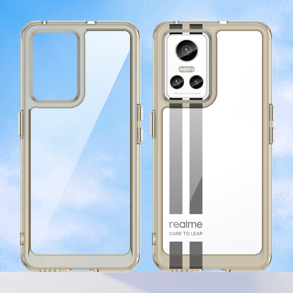Усиленный чехол с толстыми рамками серого цвета для смартфона Realme GT Neo 3