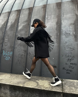 Верхняя рубашка с бахромой из пальтовой шерсти