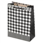 Пакет подарочный бумажный Alingar, (L+) 26х32х10 см, "Ромбы. Квадраты", ламинация, ассорти