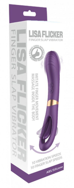 Фиолетовый силиконовый вибратор с функцией фингеринга - 23,5 см. (Цвет: фиолетовый)