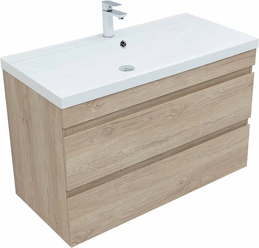 Тумба с раковиной Aquanet Нота New 334200 100 дуб светлый