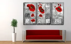 Модульная картина "Красный мак"