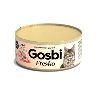 Gosbi 70г FRESKO Дополнительный корм для кошек. Индейка и ветчина