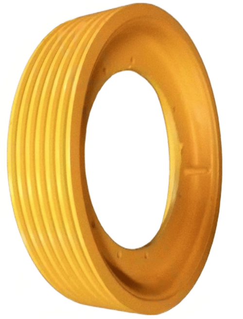 Канатоведущий шкив Ø 520 мм канавки 6x10 мм V 40° с подрезом 97° L.115 мм Pitch 18 для лебедки MF58 Dx