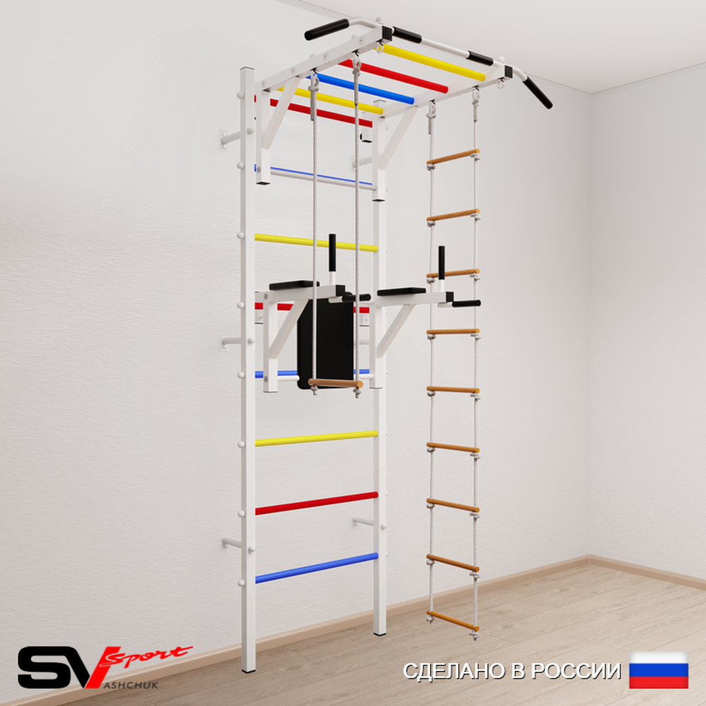 Шведская стенка Sv Sport усиленная 649 (Турник рукоход/Брусья/Лестница/Трапеция)