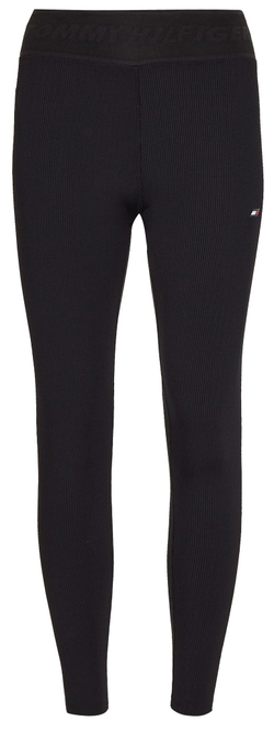 Leginsy Tommy Hilfiger RW Branded Rib Legging - черный