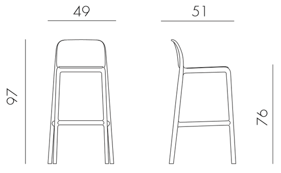 Стул пластиковый барный Faro голубой Италия Nardi