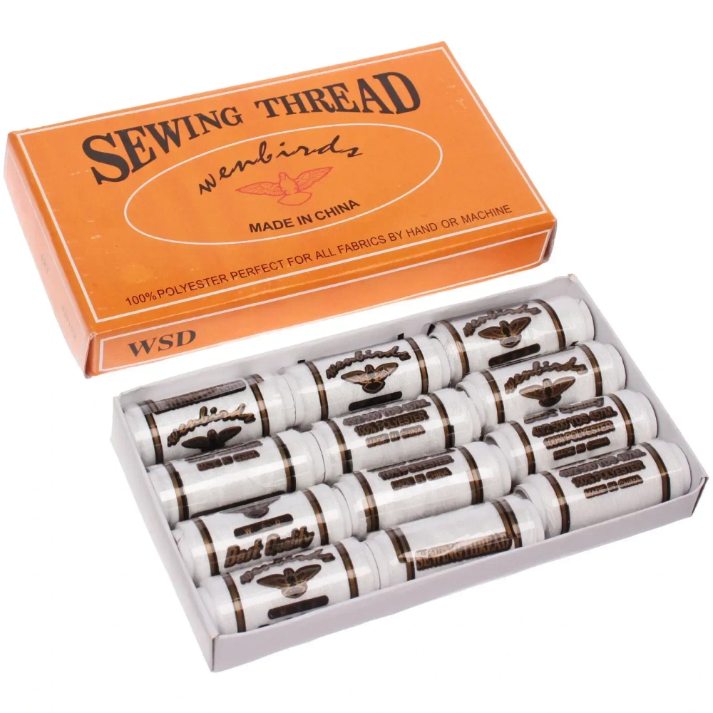 Нитки в наборе 12шт «Favorite Hous», цвет белый, намотка 200м