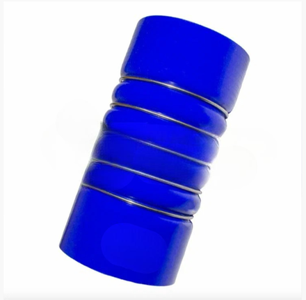 Патрубок интеркулера (силикон) синий (Ф100х205, 5 колец) (МАРК)