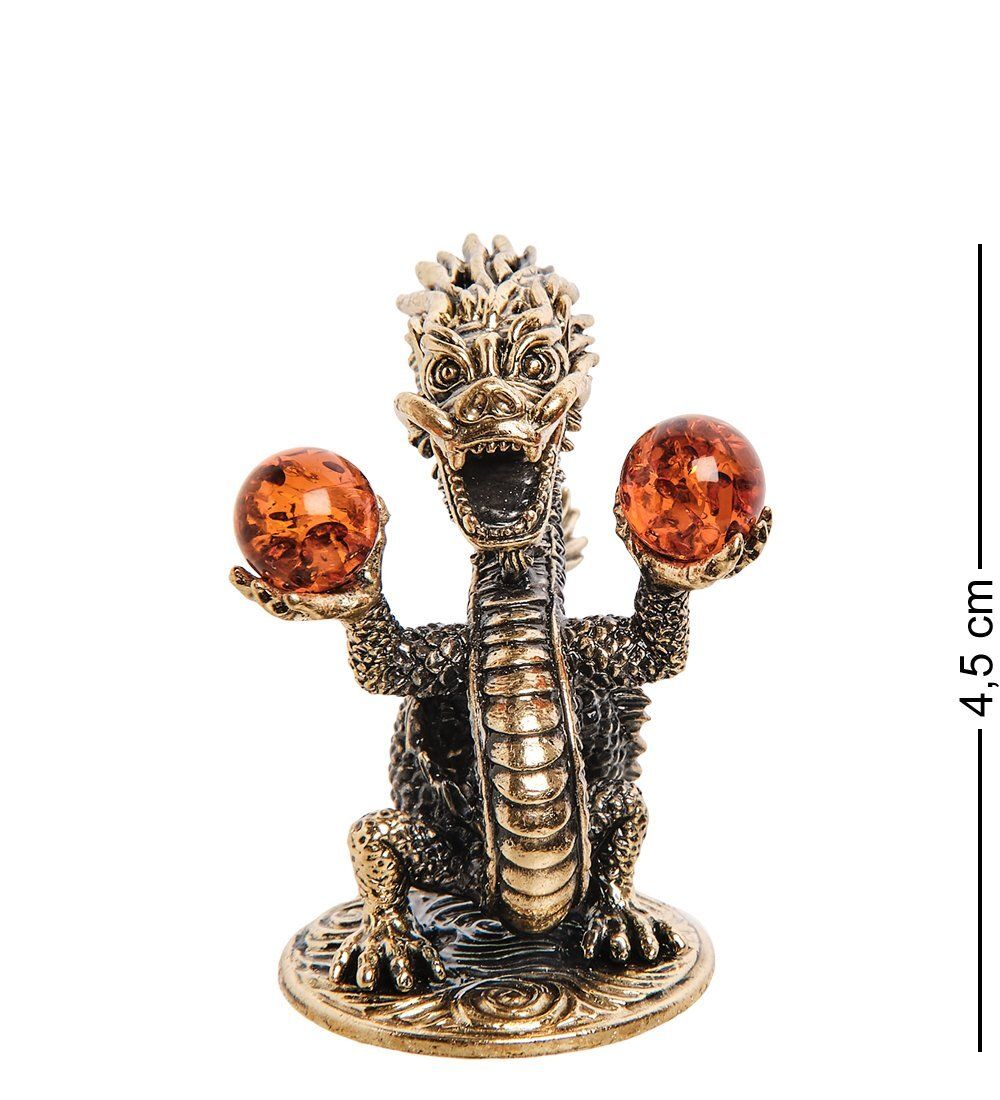 Народные промыслы AM-2787 Фигурка «Дракон Китай» (латунь, янтарь)