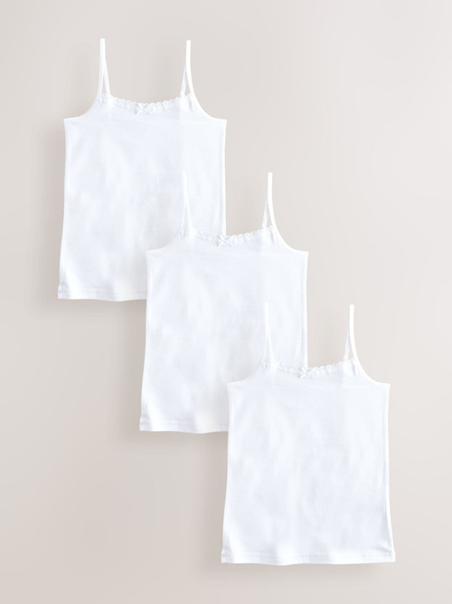 Майка на бретельках для девочки Next AB4-638, 3 шт., Белый