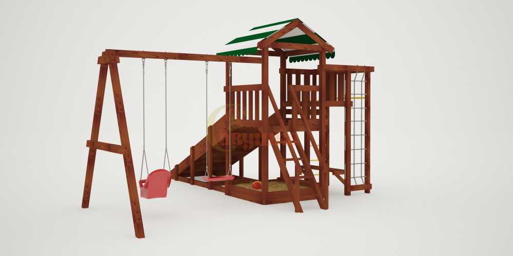 Детская площадка Савушка Мастер 3 (Махагон) 4 сезона