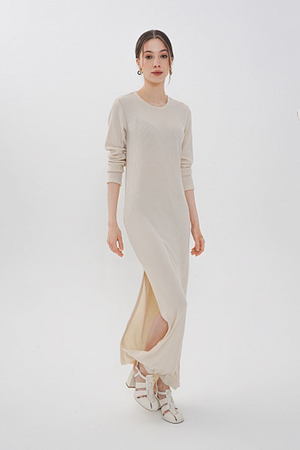 Платье-лапша макси Alexandra Talalay KD008 молочное