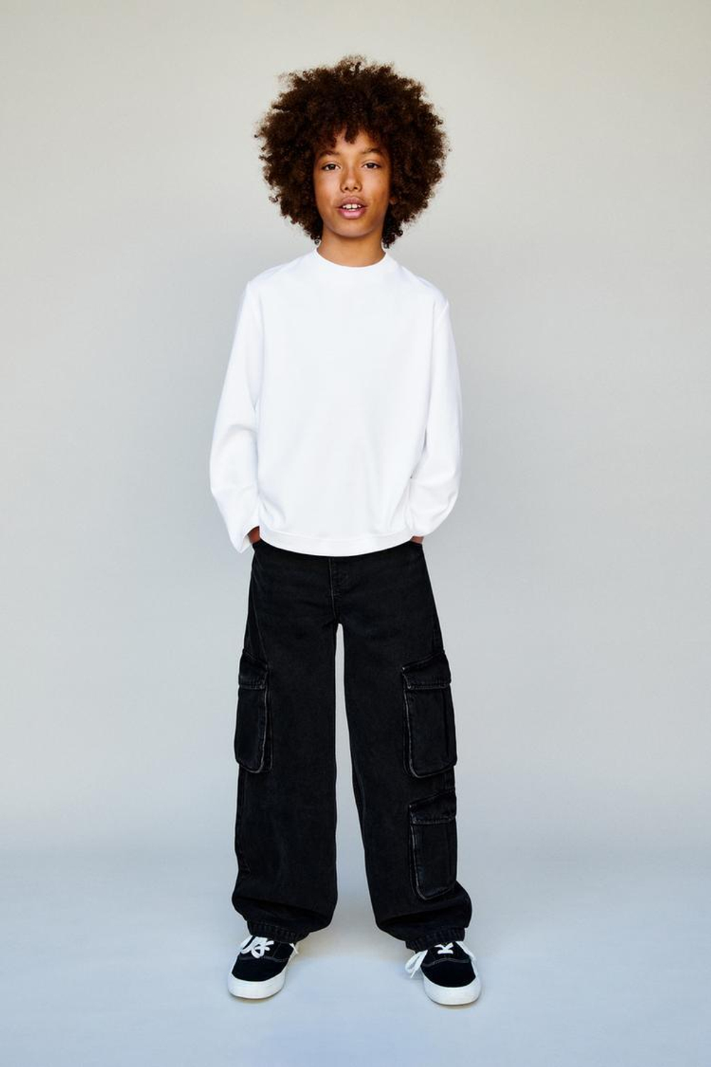 ZARA ДЖИНСЫ MULTICARGO, ЧЕРНЫЙ