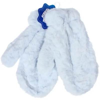 Варежки женские с мягким ворсом «Zima», цвет голубой, эластичный манжет 6см, на шнурке, цвет небесная ниагара, 12,5*26см, ( пакет с подвесом)