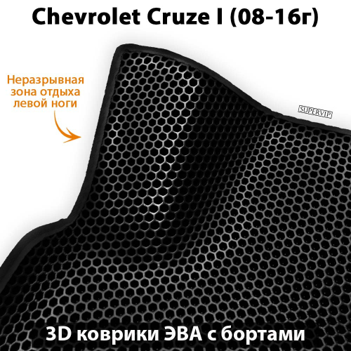 Передние автомобильные коврики ЭВА с бортами для Chevrolet Cruze I (08-16г.)
