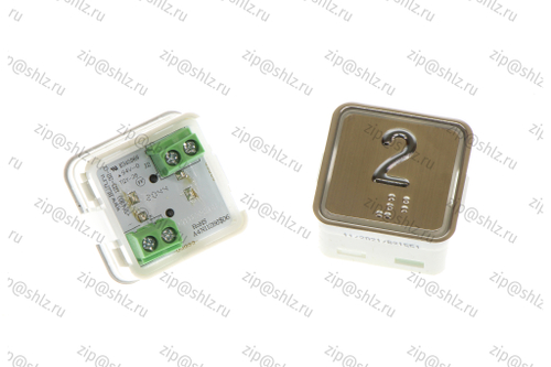 Кнопка (кнопочный модуль) KA302-S-R "2 этаж", квадратная, статическая красная подсветка, Брайль