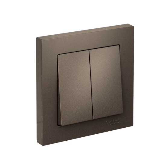 ATLASDESIGN 2-клавишный ВЫКЛЮЧАТЕЛЬ, сх.5, 10АХ, в сборе, МОККО