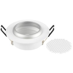 Светильник встраиваемый алюминиевый ЭРА KL109 WH/SL под лампу MR16 GU5.3 белый/серебро матовый