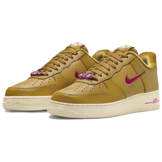 Nike Air FORCE 1 Кроссовки для скейтбординга Низкие Топы Желто-розовые Унисекс