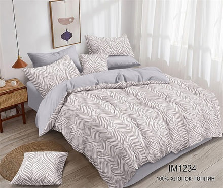КПБ Дуэт с простыней на рез. 180х200 ПОПЛИН "П26"