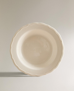 Zara Home тарелка глубокая из фаянса, цвет бежевый, 23 см