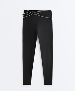 Oysho Легинсы Comfortlux с высокой посадкой и бантом, черный