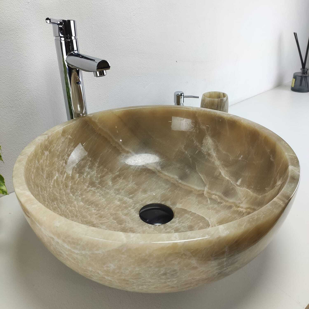 Раковина из оникса Bowl Grey Medium TinLip BO-61040 45*45*17