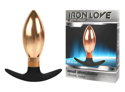 Тяжелый металлический анальный стимулятор для ношения (золотой) (Цвет: золотой с черным)