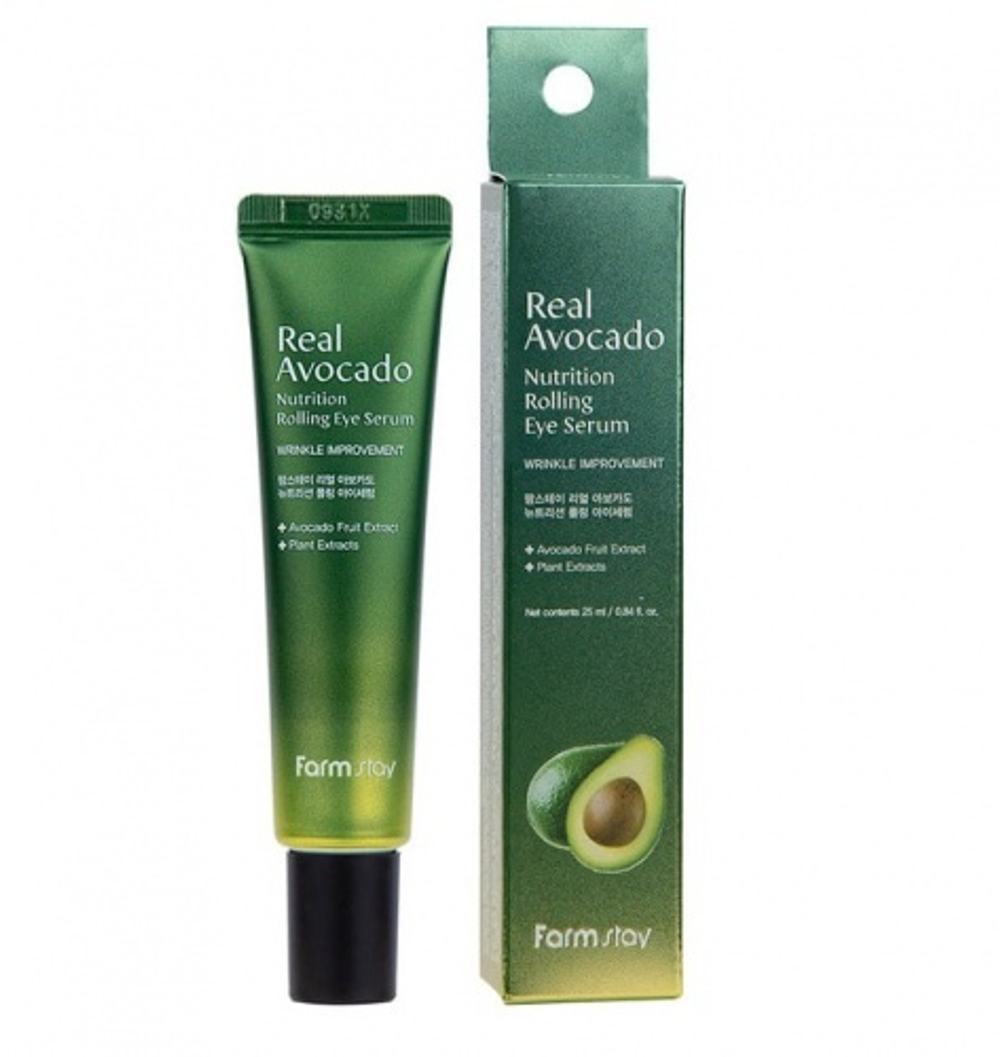 Сыворотка-роллер для кожи вокруг глаз с экстрактом авокадо FarmStay Real Avocado Nutrition Rolling Eye Serum