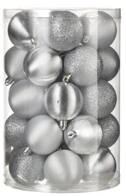 Набор шаров 16шт 8см серебро SYQA-012286