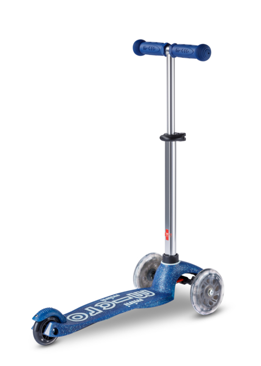 Cамокат Mini Micro Deluxe Блестящий (галактика) LED синий