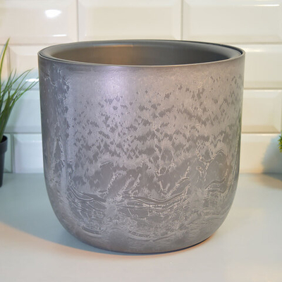 Кашпо Микрит 7,8л d280мм со вставкой, серый слайн