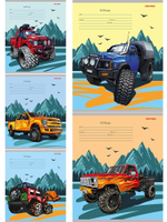 Тетрадь А5 18л. клетка "Рисунок авто" мелов.облистер 5 дизайнов (Проф-Пресс)