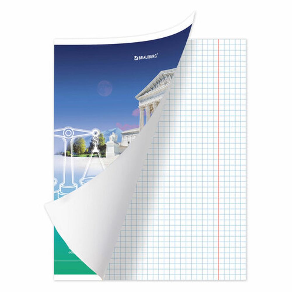 Тетрадь предметная "ЯРКАЯ", 36 л., обложка мелованная бумага, ОБЩЕСТВОЗНАНИЕ, клетка, BRAUBERG, 404225