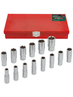 Набор головок глубоких 14пр. 1/2''в мет.кейсе RockForce RF-4143-5